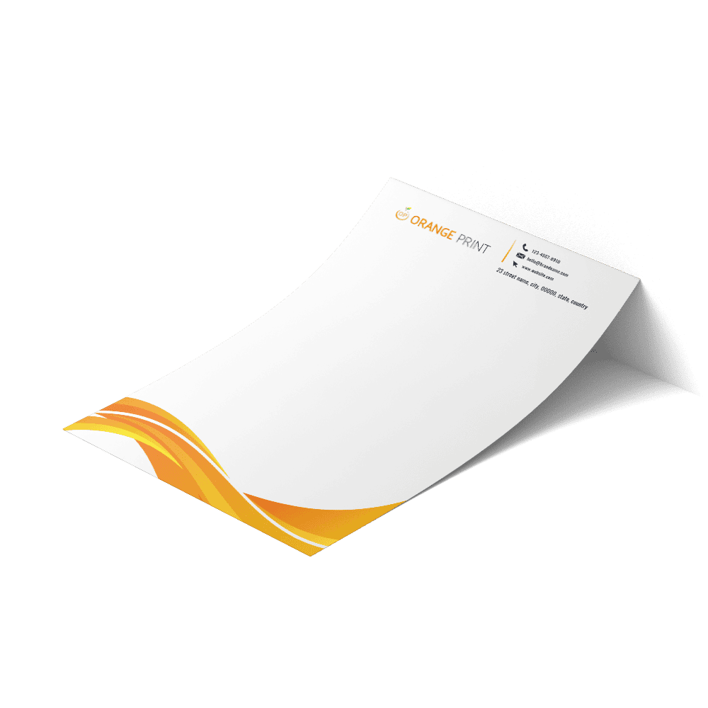 Custom letterhead printing in Singapore by Orange Print — A4 business stationery on premium paper.