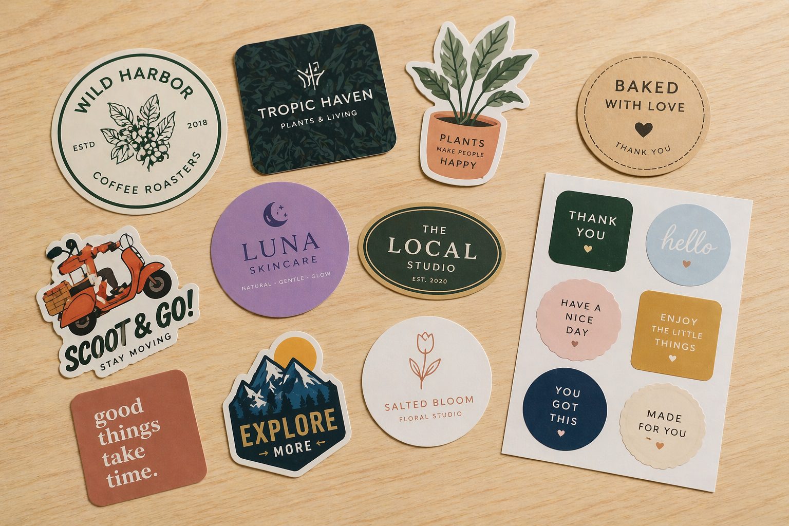 Custom stickers in different shapes and sizes by Orange Print Singapore